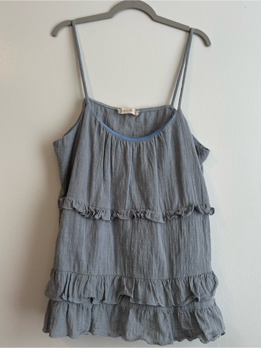 Altar’d State Light Blue Ruffle Tiered Spaghetti Strap Top Size Medium